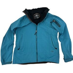 Outdoor Research Softshell Fleece Lined Jacket Teal Blue L